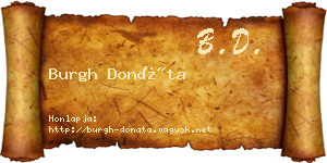 Burgh Donáta névjegykártya